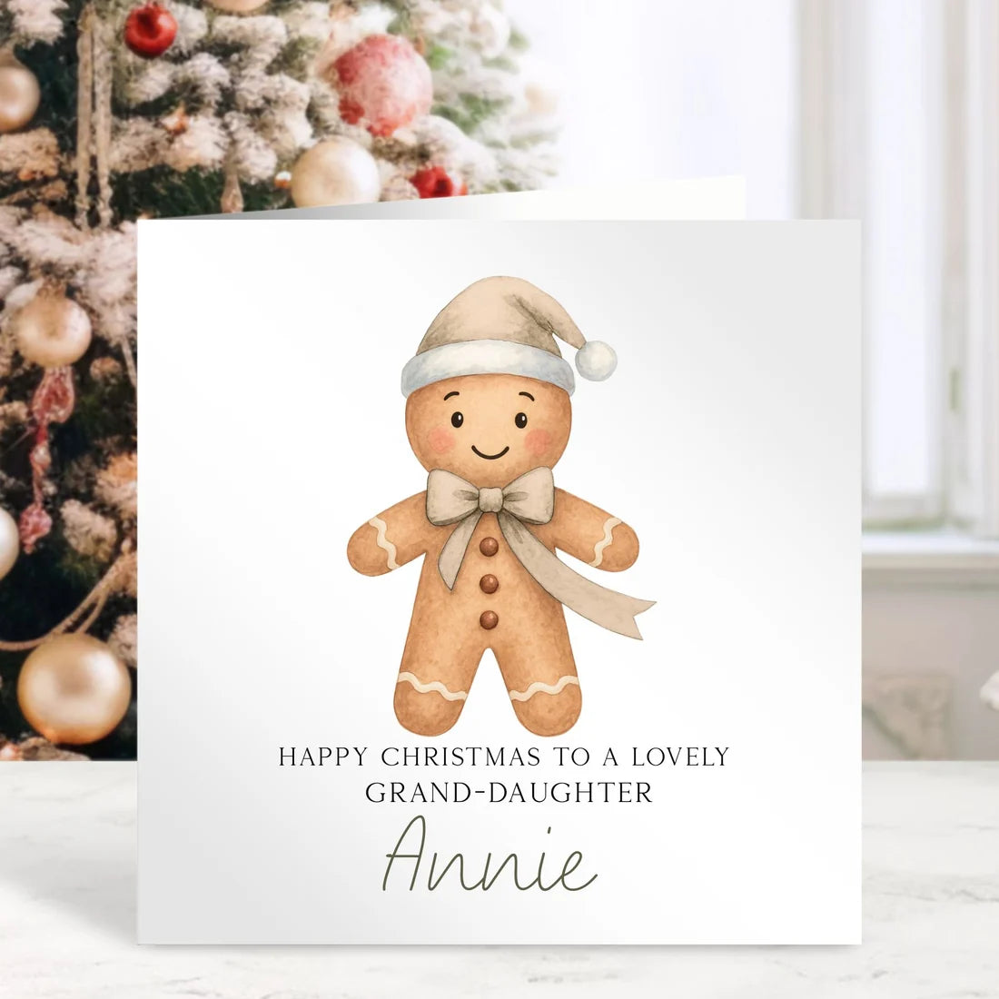 Christmas Card for Grandchildren - Gingerbread Design