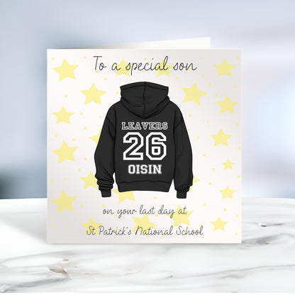 Personalised School Leaver Card - Hoodie theme