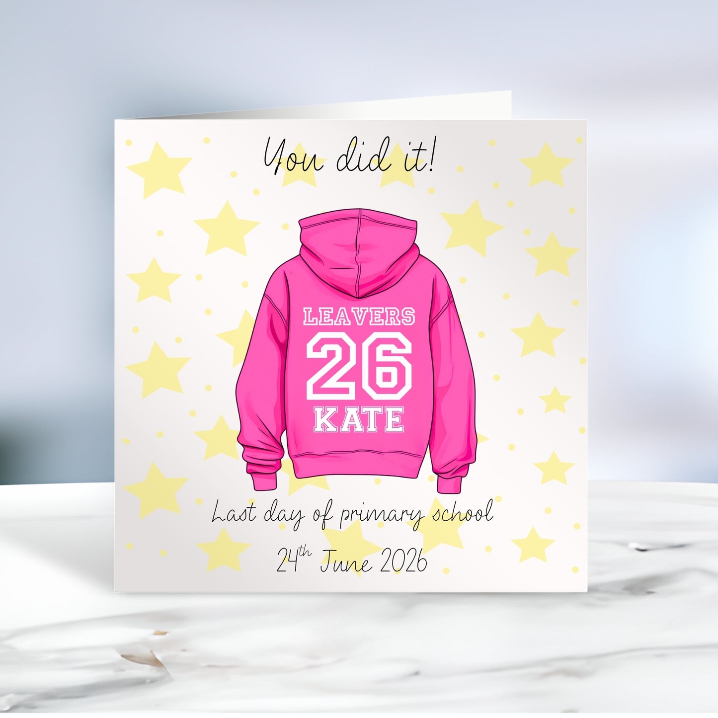 Personalised School Leaver Card - Hoodie theme