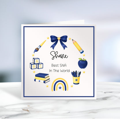 Personalised Thank You Card for Teacher and SNA