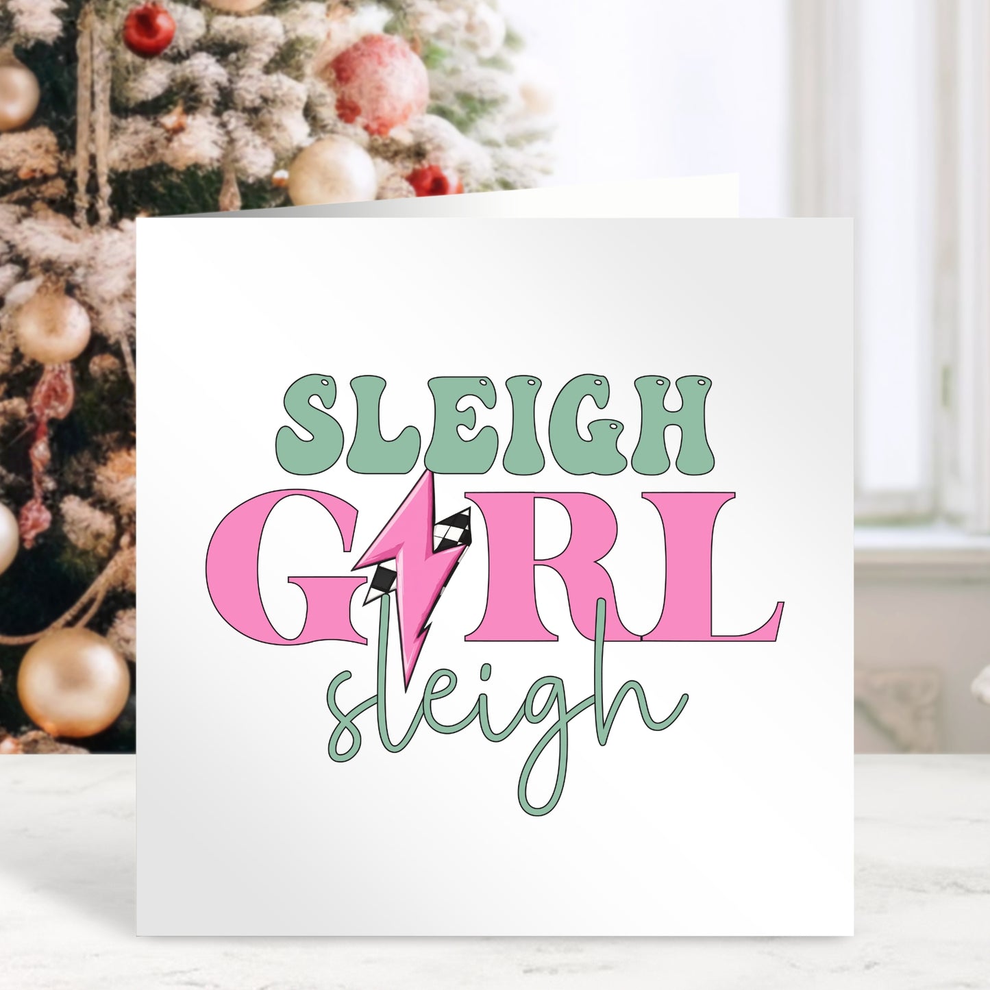 Sleigh Girl Sleigh - Personalised Christmas Card