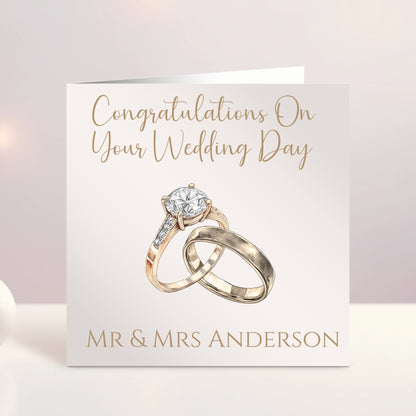Personalised Wedding Rings Card