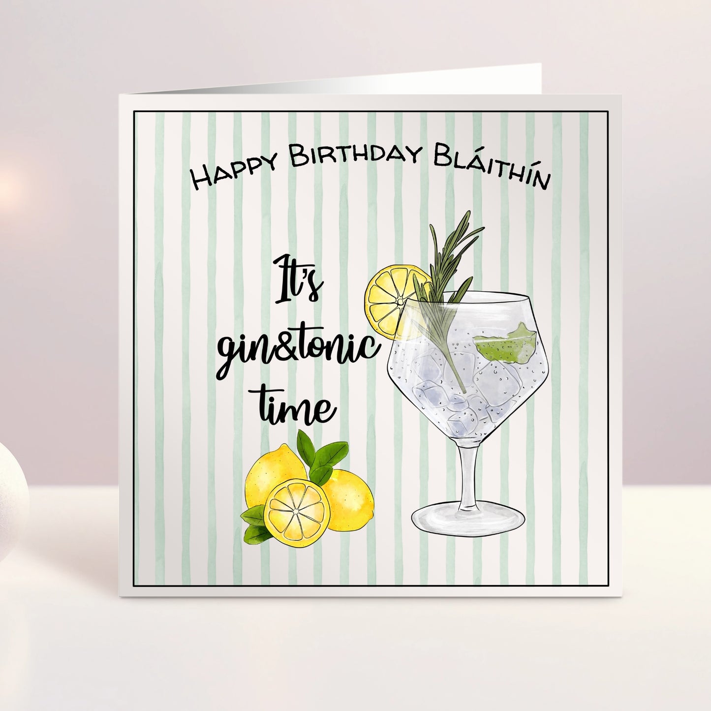 Personalised Birthday Card - Gin & Tonic