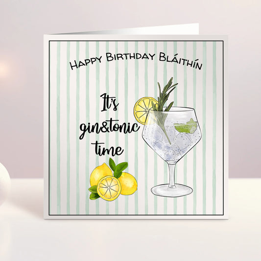 Personalised Birthday Card - Gin & Tonic