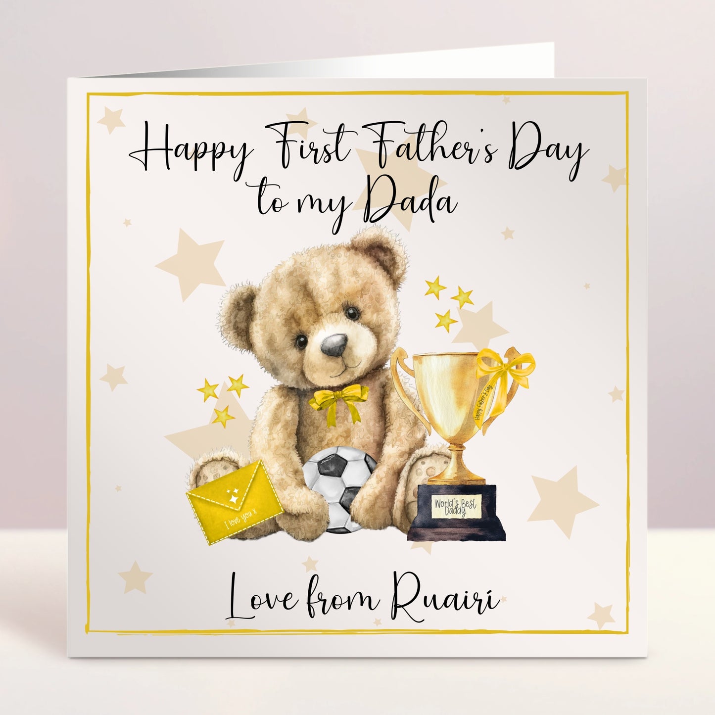 Happy Father's Day Football Bear Card
