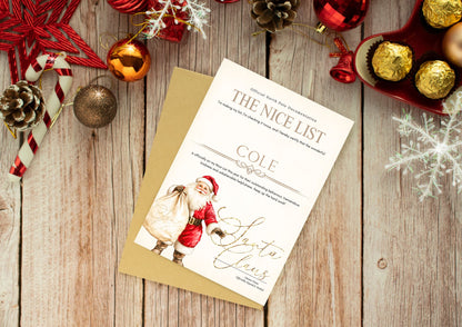 Personalised Nice List Certificate – Santa Edition (A4 Print)