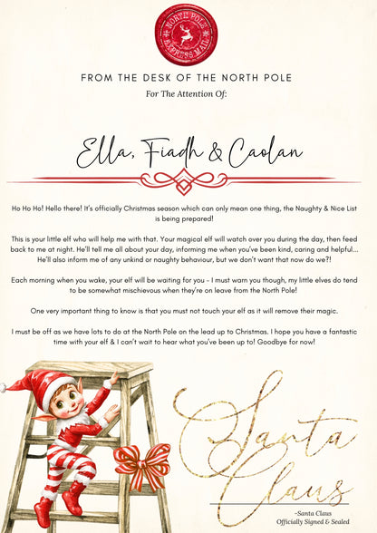Elf on the Shelf Personalised Hello & Goodbye Letter Set (Pack of 2)