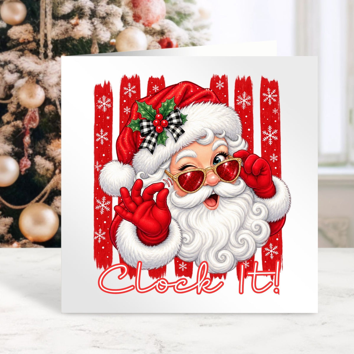 Clock It Santa - Funny Christmas Card