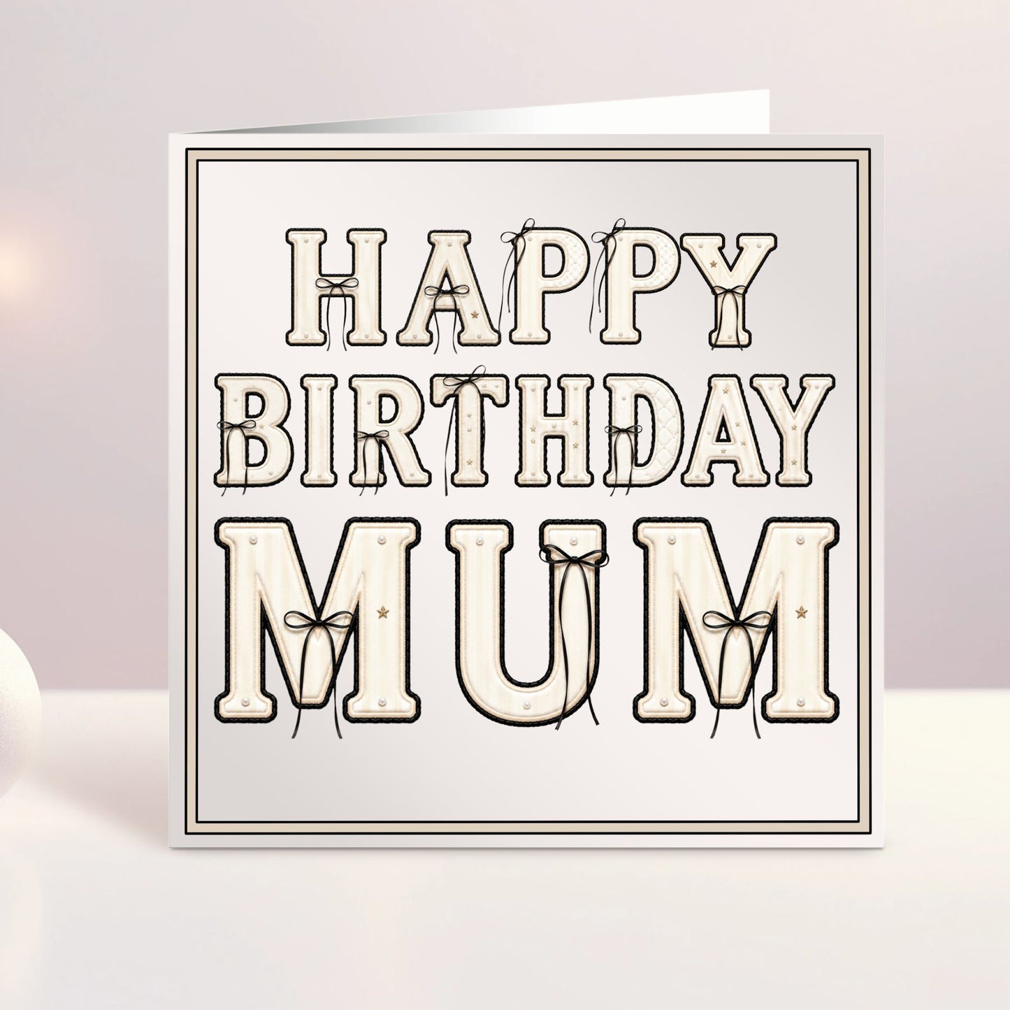 Personalised Birthday Card - Name Bows