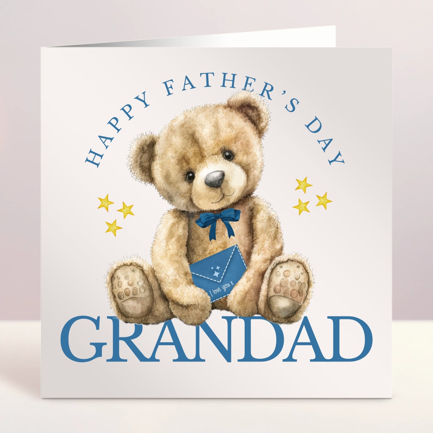 Happy Father's Day Bear Card Blue