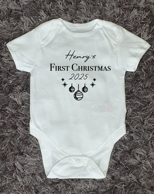 My First Christmas Baby Vest - Personalised Festive Baby Outfit