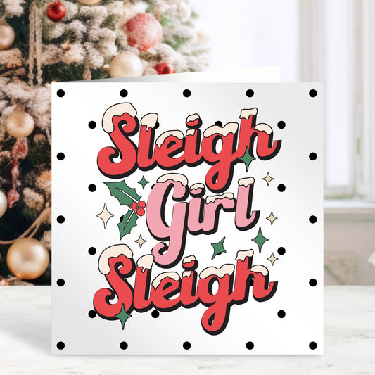 Sleigh Girl - Personalised Christmas Card