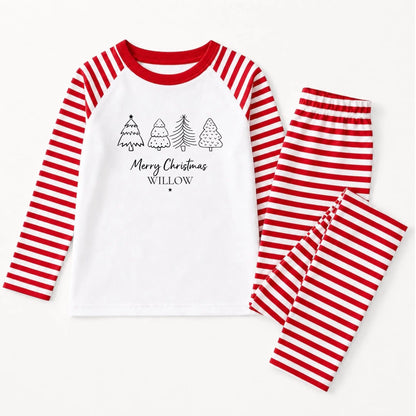 Personalised Kids Christmas Pyjamas - Christmas Trees