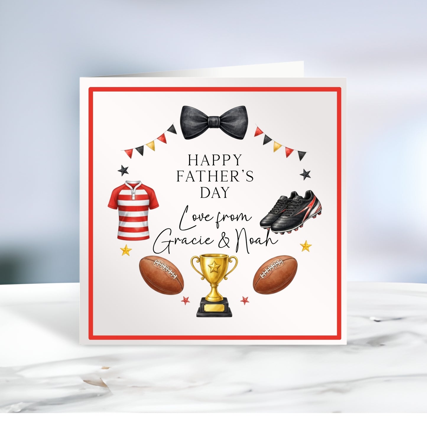 Rugby Themed Personalised Father's Day Card