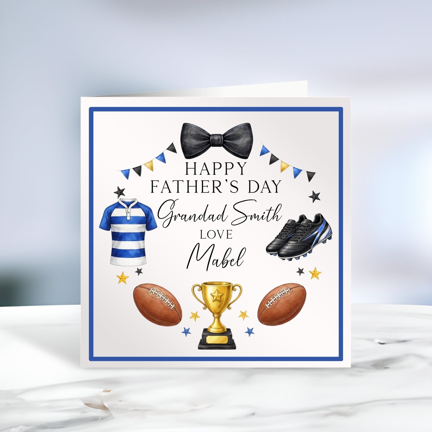 Rugby Themed Personalised Father's Day Card