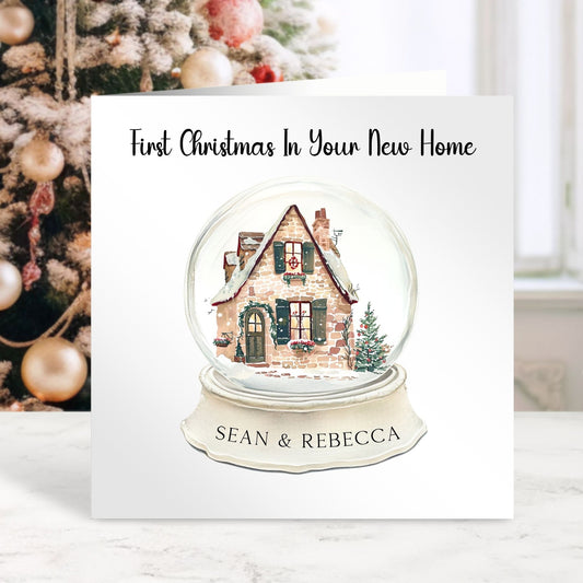 Personalised First Christmas in Our New Home Card - Snow Globe