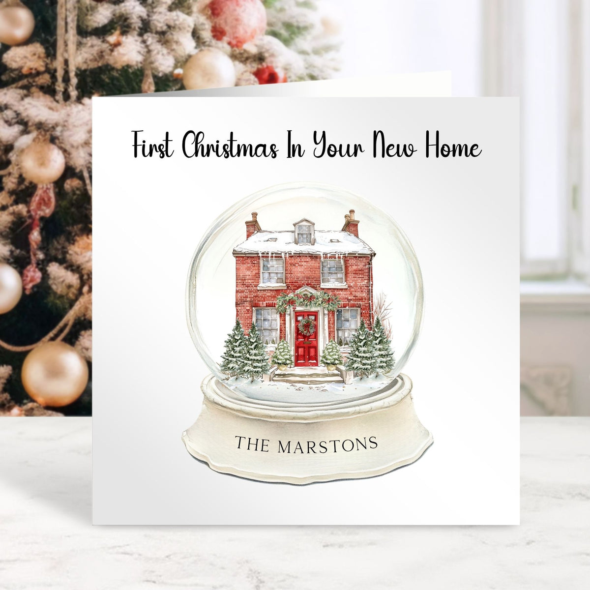 Personalised First Christmas in Our New Home Card - Snow Globe