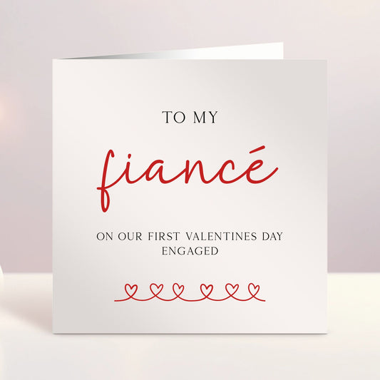 First Valentines Day Engaged - Personalised Valentines Day Card