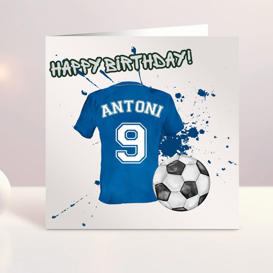 Personalised Football Shirt Birthday Card