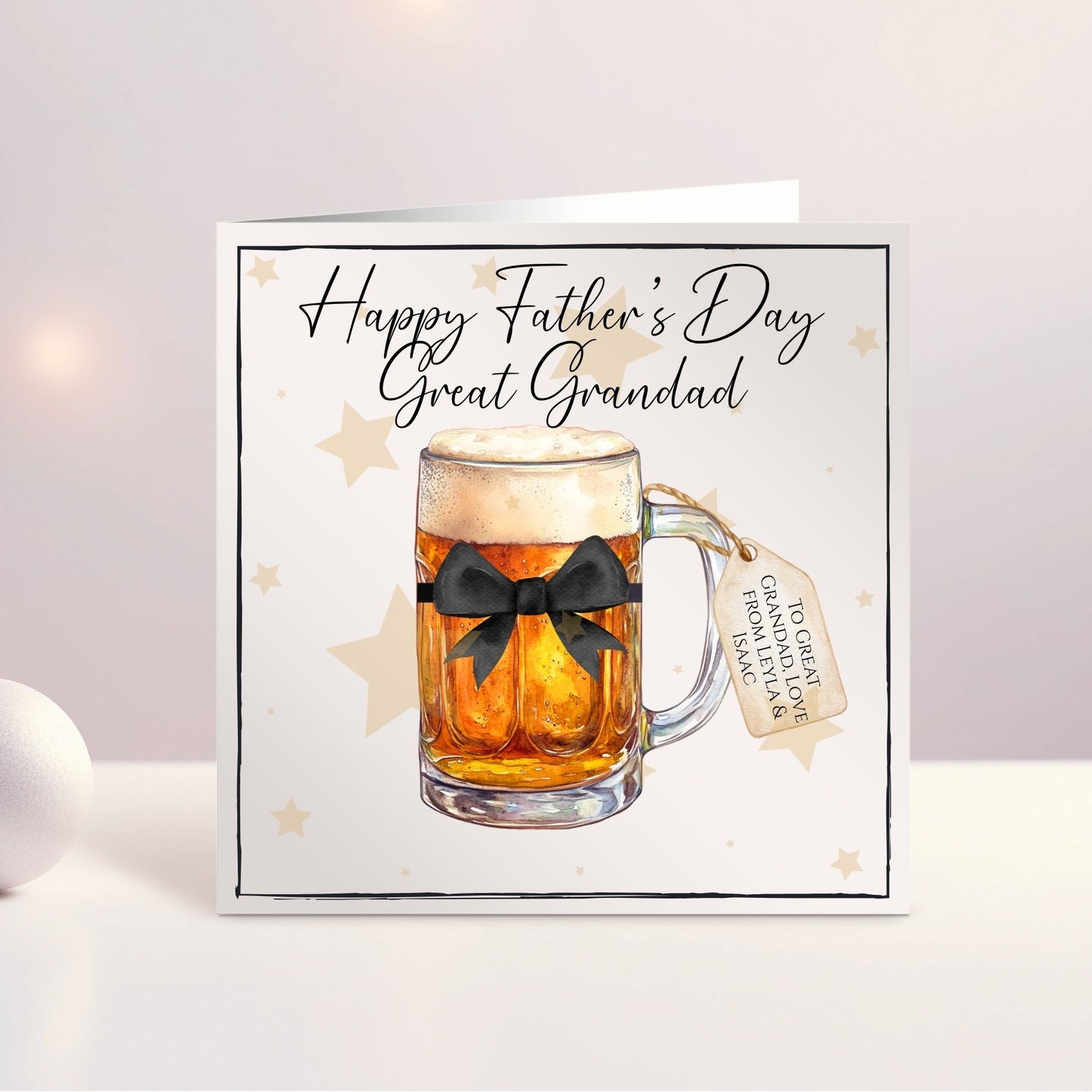 Personalised Father's Day Card - Beer Glass theme