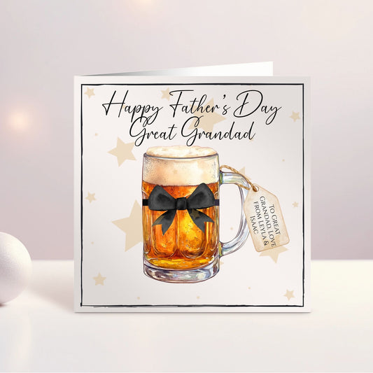 Personalised Father's Day Card - Beer Glass theme