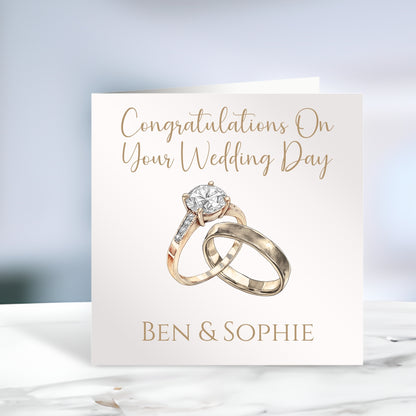 Personalised Wedding Rings Card