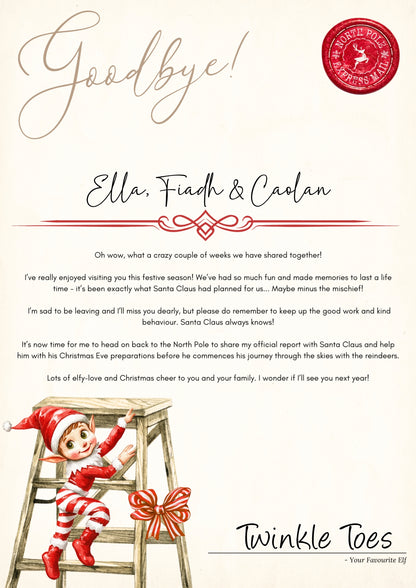 Elf on the Shelf Personalised Hello & Goodbye Letter Set (Pack of 2)