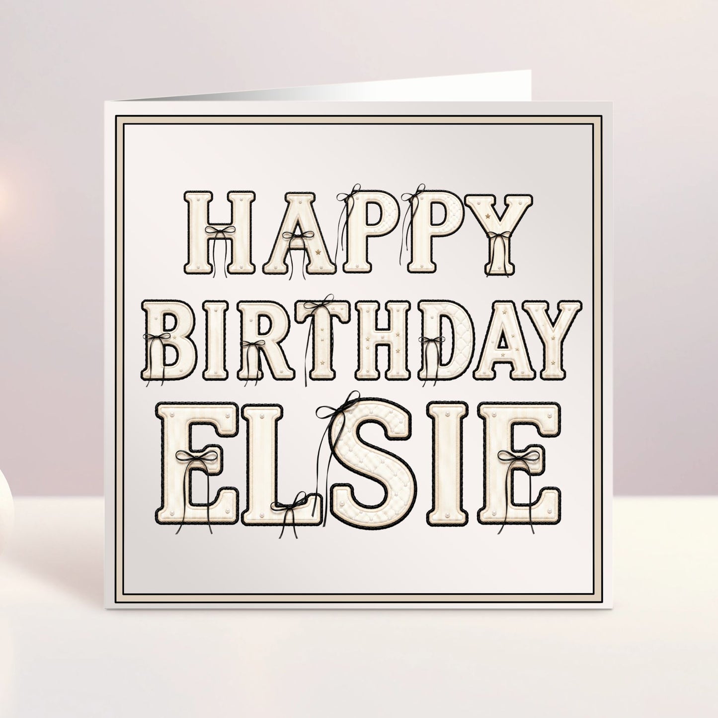 Personalised Birthday Card - Name Bows