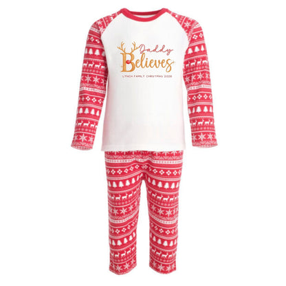 Personalised Matching Family Christmas Pyjamas - Believes