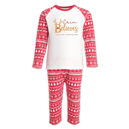 Personalised Matching Family Christmas Pyjamas - Believes
