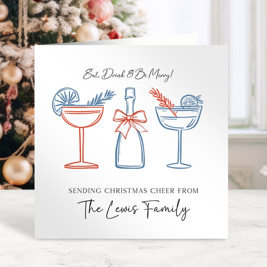 Sending Christmas Cheer - Personalised Christmas Card From The Family