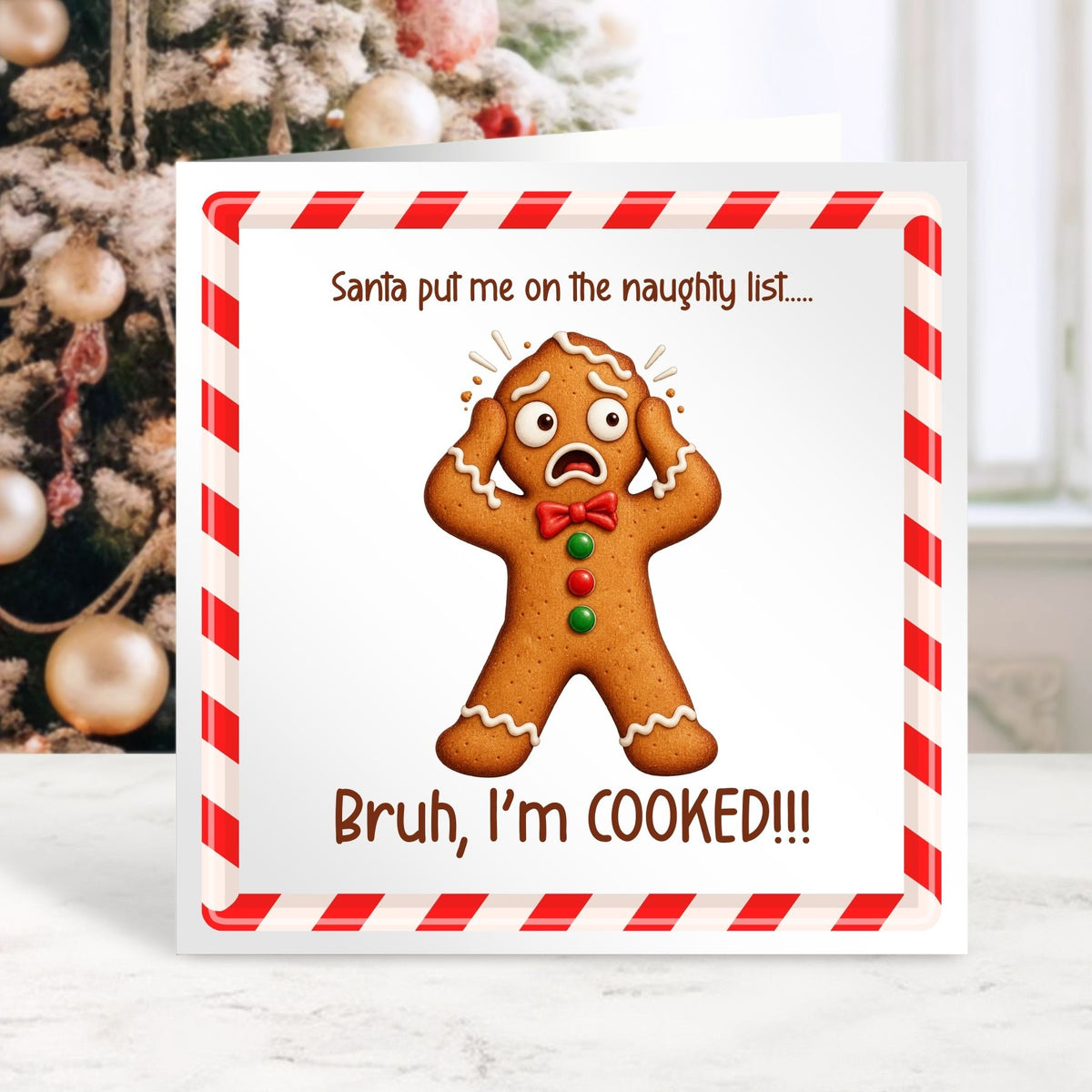 Bruh I’m Cooked - Funny Gingerbread Christmas Card