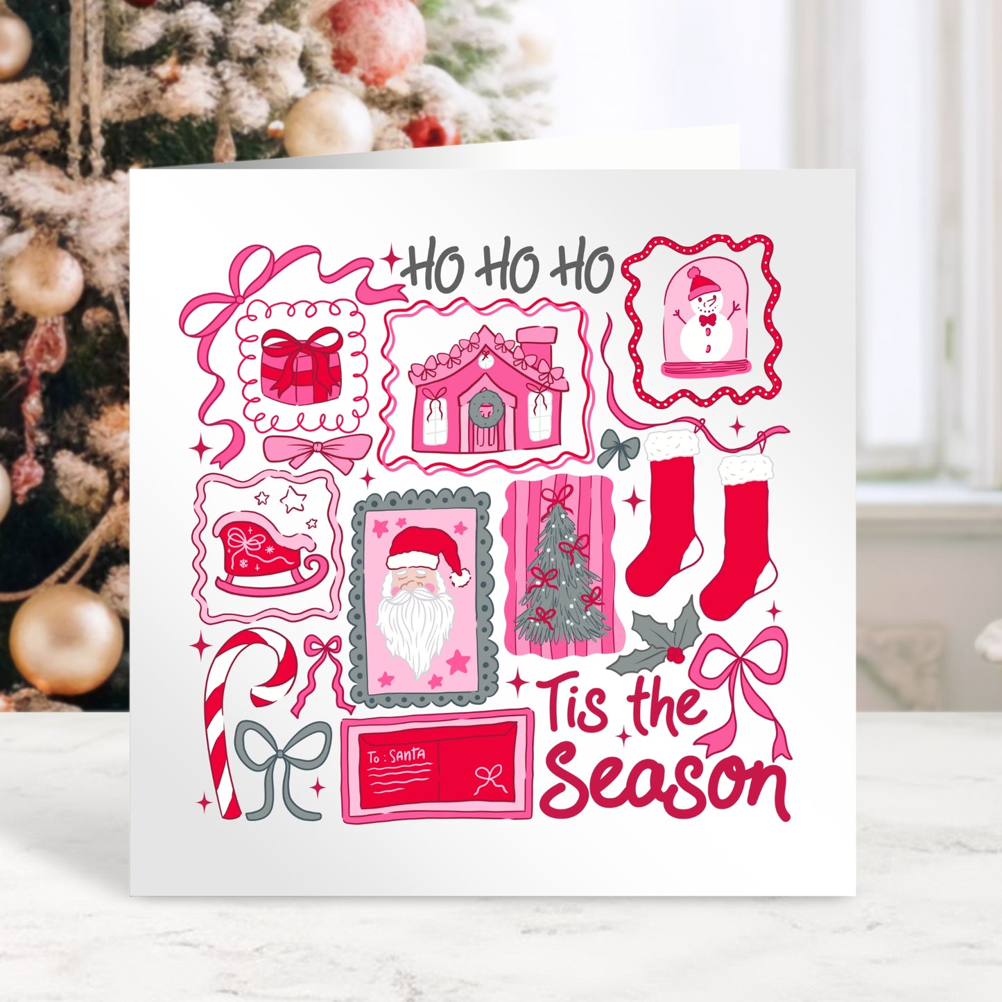 Tis The Season - Personalised Christmas Card For Girls