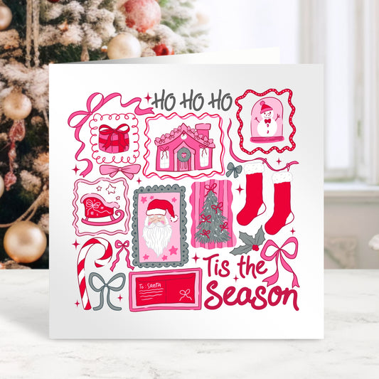 Tis The Season - Personalised Christmas Card For Girls
