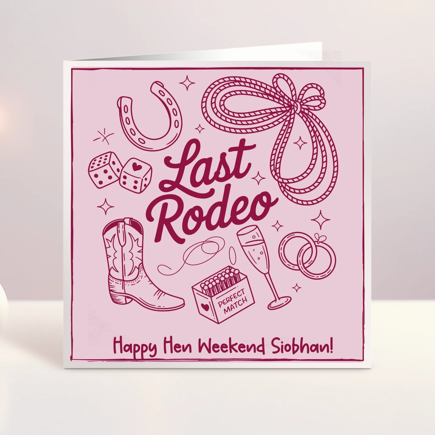 Last Rodeo Personalised Hen Party Card for Bride To Be