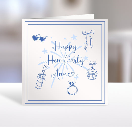 Happy Hen Party Personalised Card for Bride To Be