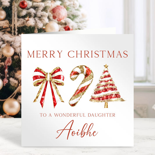 Candy Cane Stripe - Personalised Christmas Card