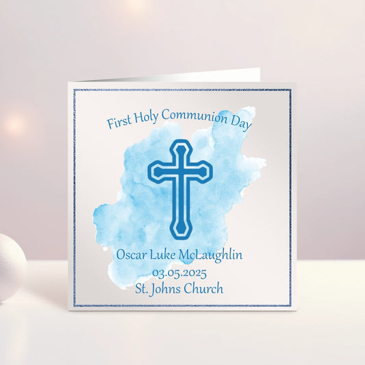 Personalised Cross Communion/Confirmation Card