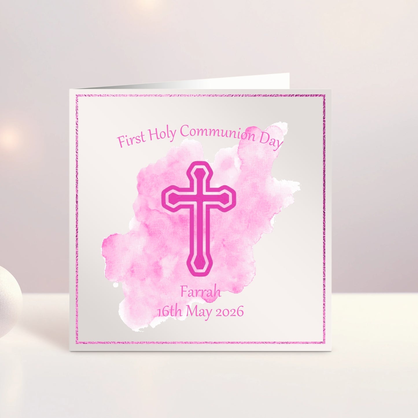 Personalised Cross First Holy Communion/Confirmation Card