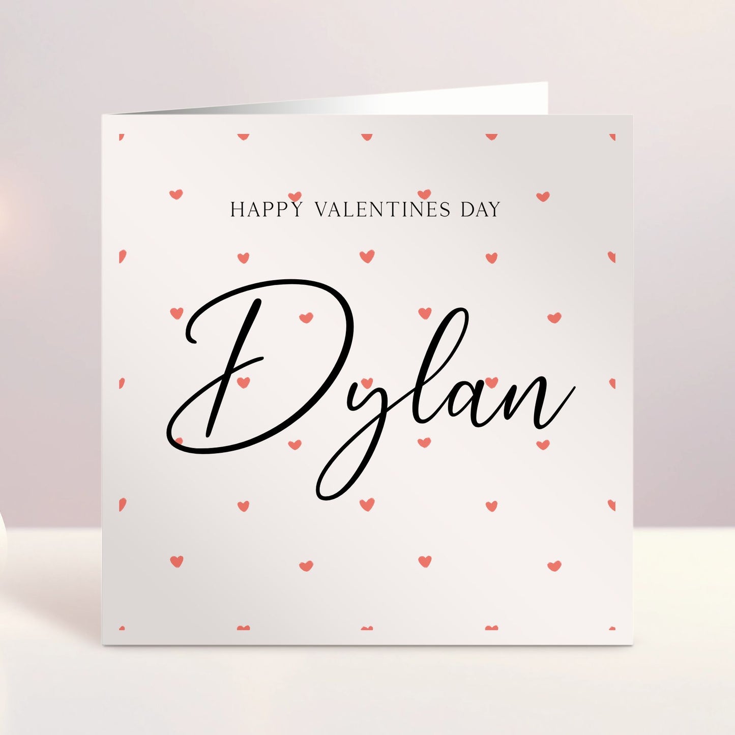 Name and Hearts - Personalised Valentines Day Card