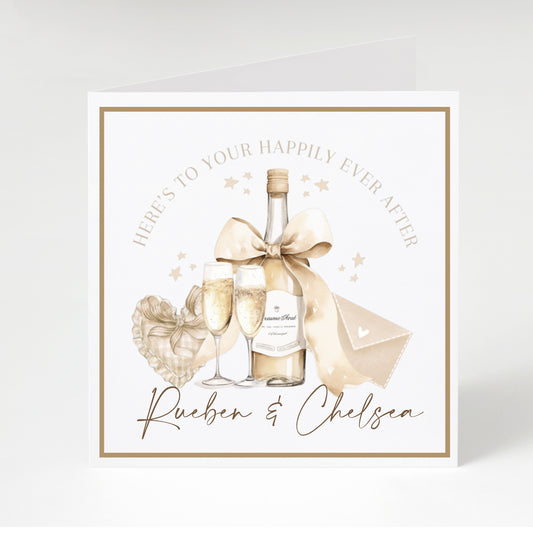 Personalised Engagement Card - Here's To Your Happily Ever After