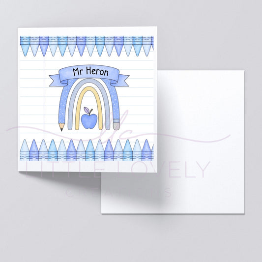 Thank You Teacher Rainbow Card