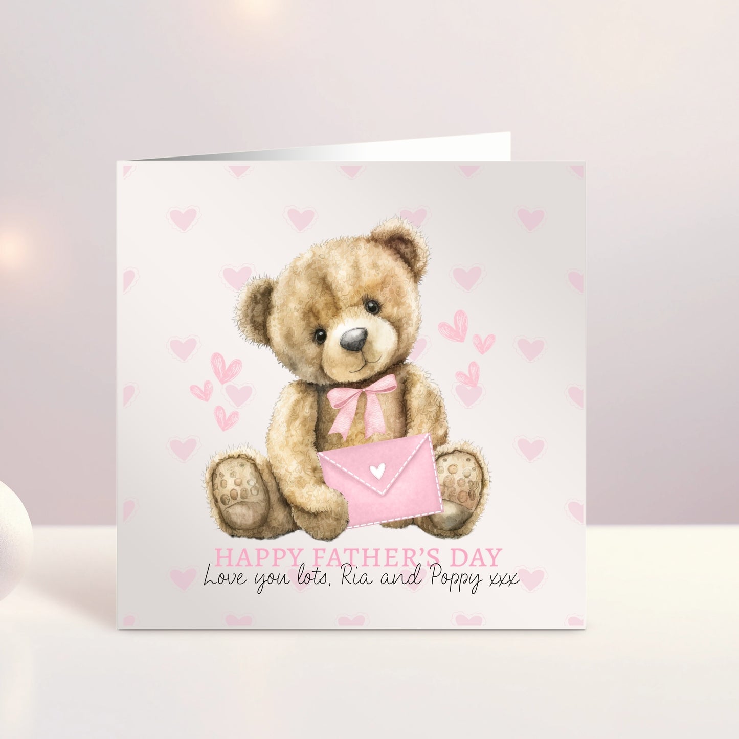 Personalised Father's Day Card - Bear With Card