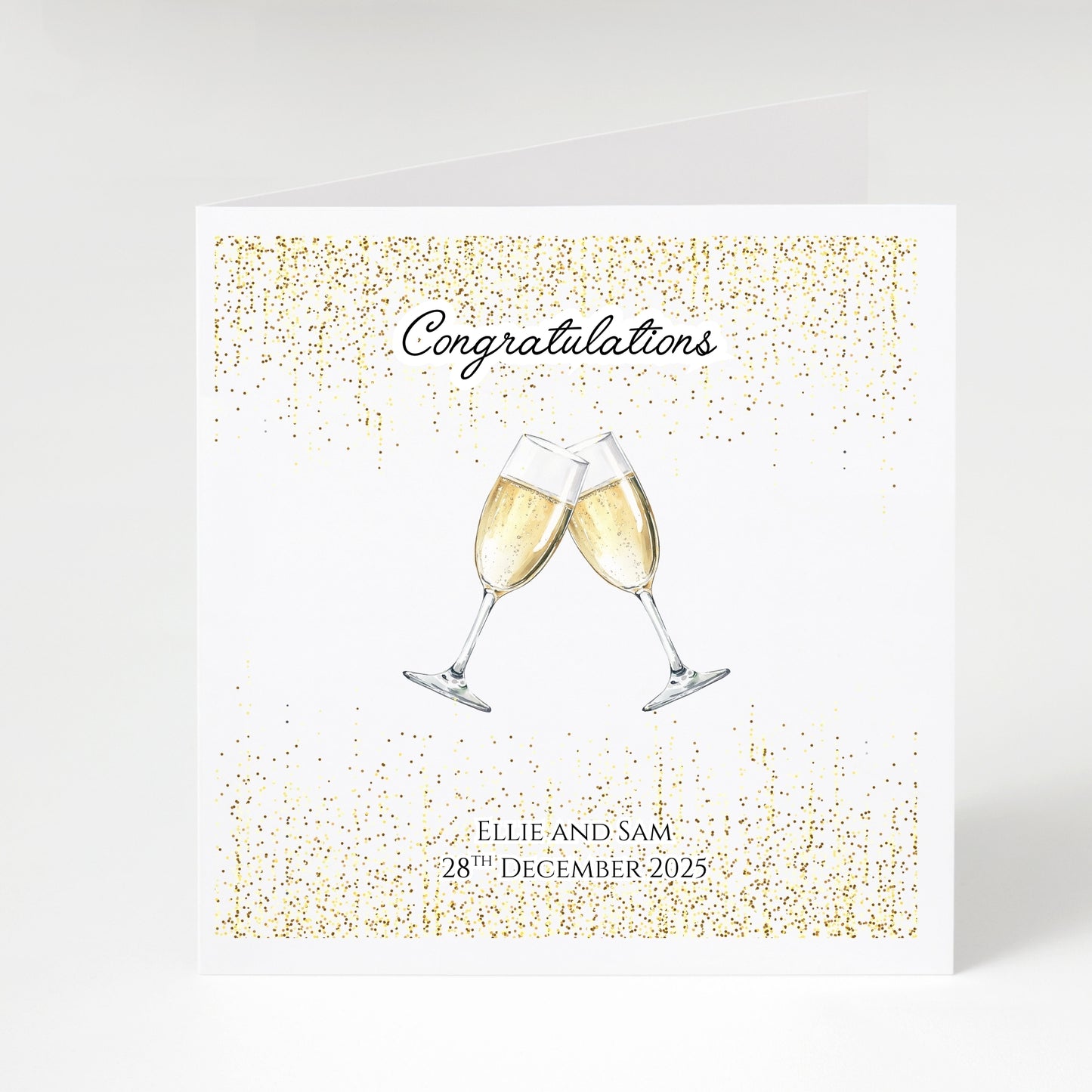 Personalised Engagement Card - Champagne Glasses