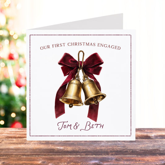 Personalised First Christmas Engaged Card