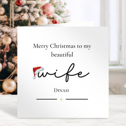 Personalised Christmas Card for Wife