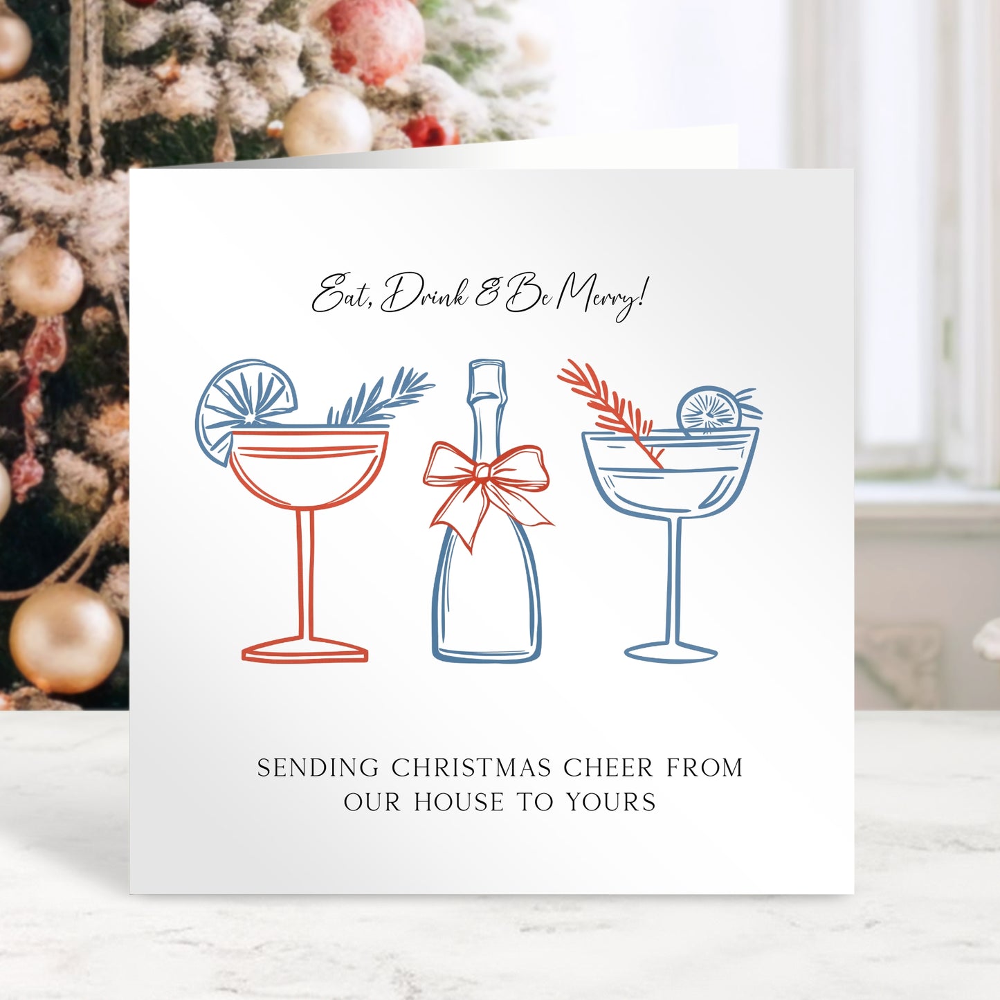 Sending Christmas Cheer - Personalised Christmas Card From The Family