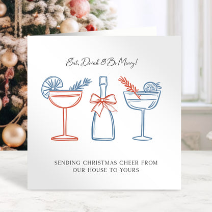 Sending Christmas Cheer - Personalised Christmas Card From The Family