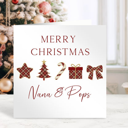 Christmas Card for Mum & Dad - Tartan Design