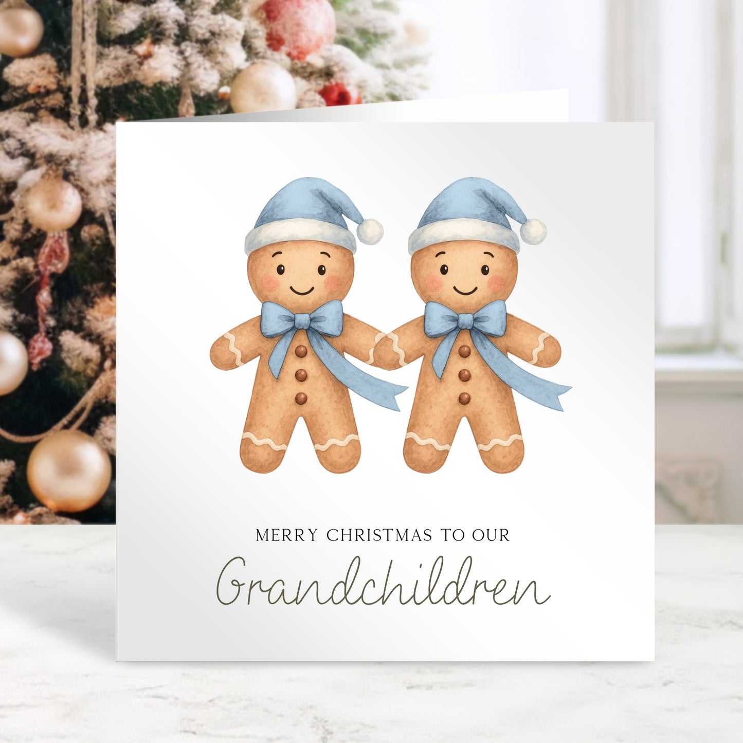 Christmas Card for Grandchildren - Gingerbread Design
